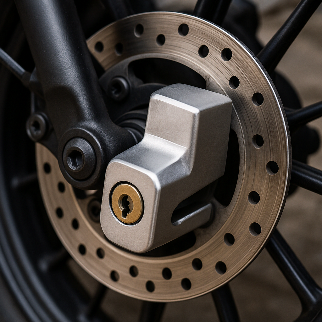 Blocco antifurto su freno a disco moto