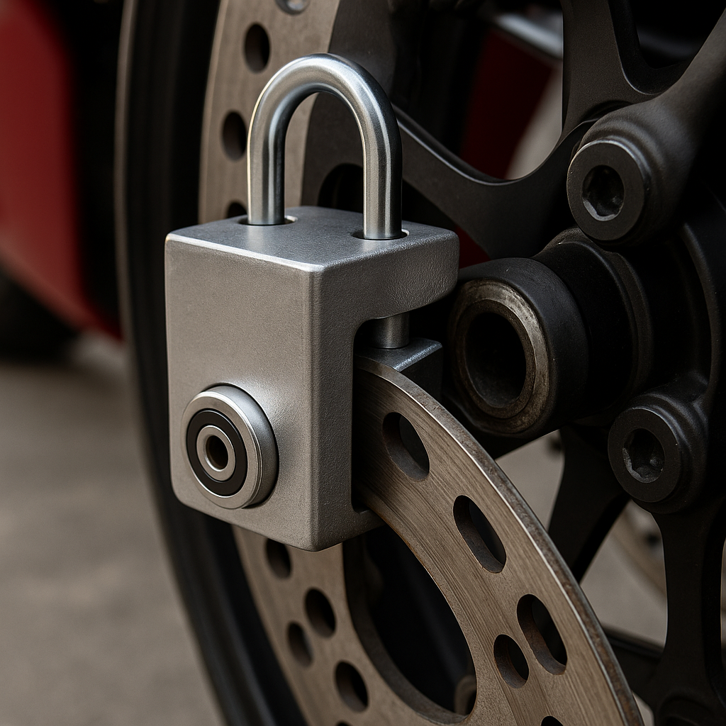 Lucchetto su disco freno moto